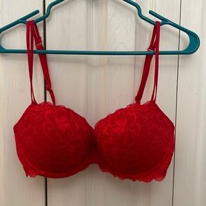 Red Lace Push-up Bra